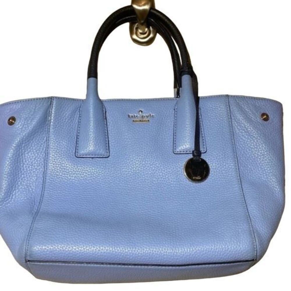 Kate Spade NY Medium Satchel Top Handle Bag Blue with Detachable Strap